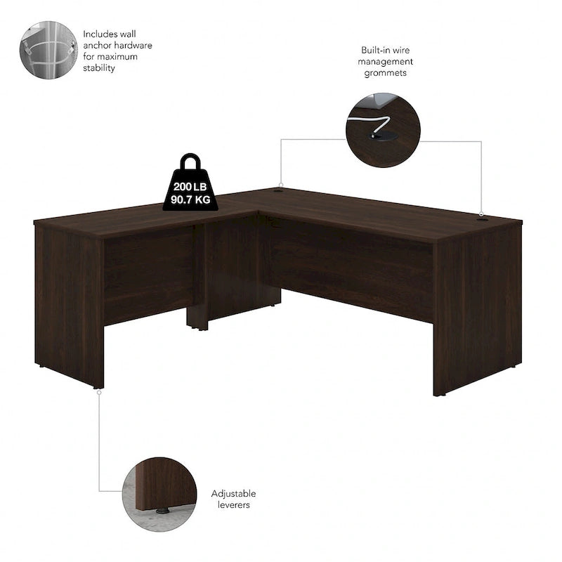 72"W L-Shaped Office Desk with 42" Return - Commercial Grade