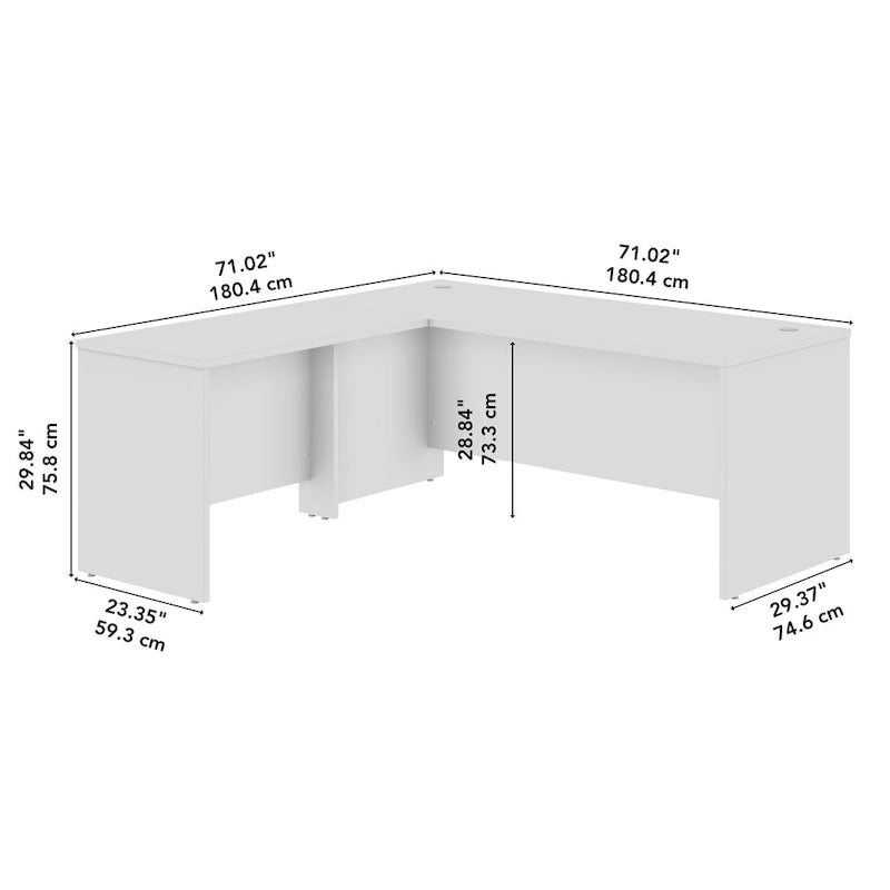 72"W L-Shaped Office Desk with 42" Return - Commercial Grade