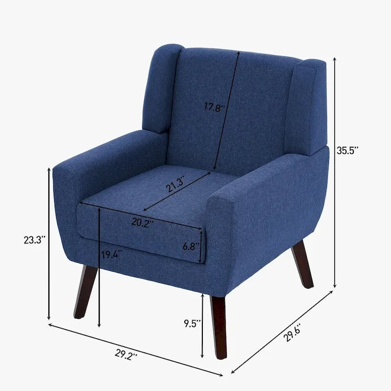 Upholstered Wide Back Accent Armchair - 400 lb Capacity