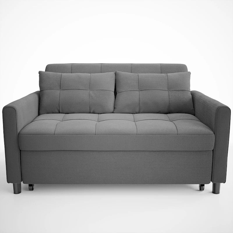 3-in-1 Convertible Loveseat Sofa Bed with Pull-Out Bed and Adjustable Backrest