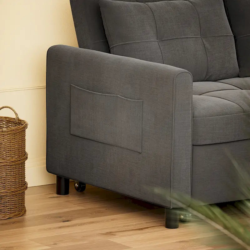 3-in-1 Convertible Loveseat Sofa Bed with Pull-Out Bed and Adjustable Backrest