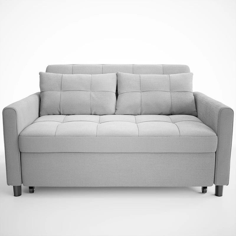3-in-1 Convertible Loveseat Sofa Bed with Pull-Out Bed and Adjustable Backrest