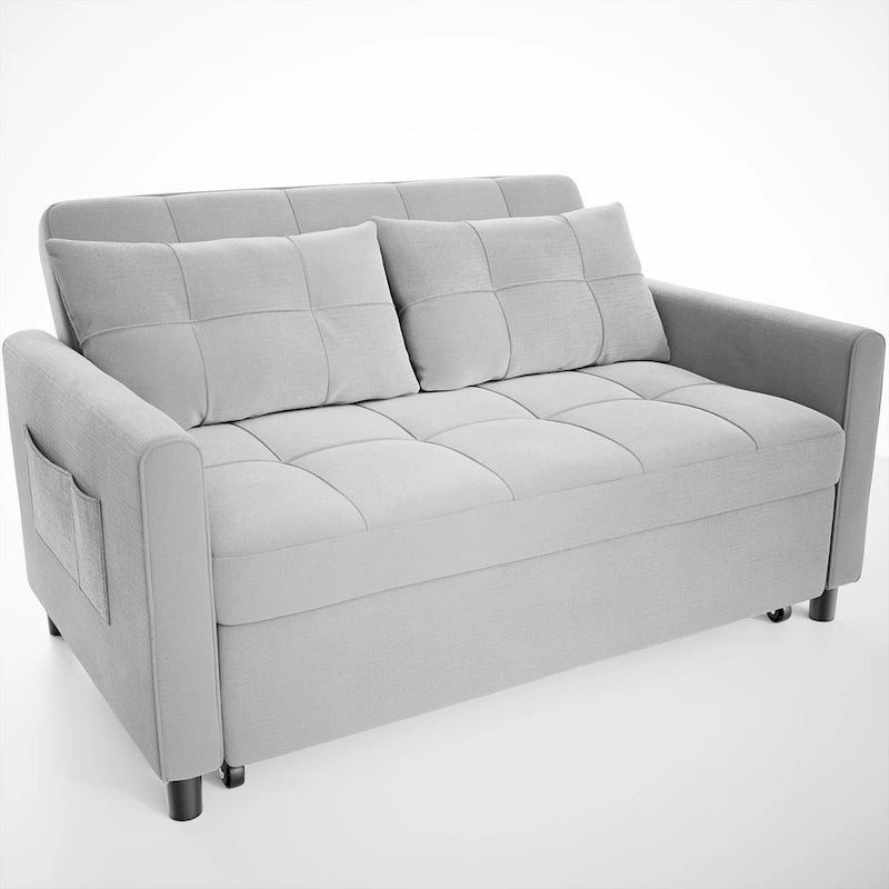 3-in-1 Convertible Loveseat Sofa Bed with Pull-Out Bed and Adjustable Backrest