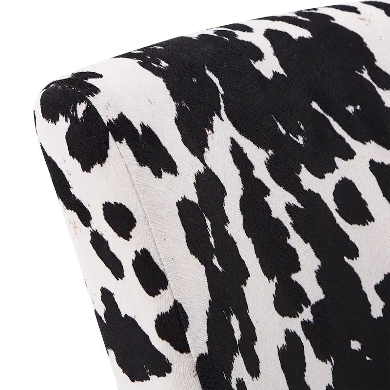 Cowhide Print Parsons Dining Chairs with Wood Legs - Set of 2