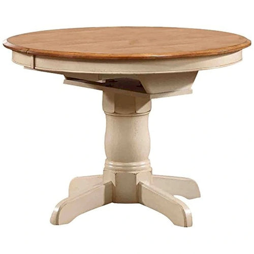 42" Round Extendable Butterfly Leaf Dining Table with Pedestal Base