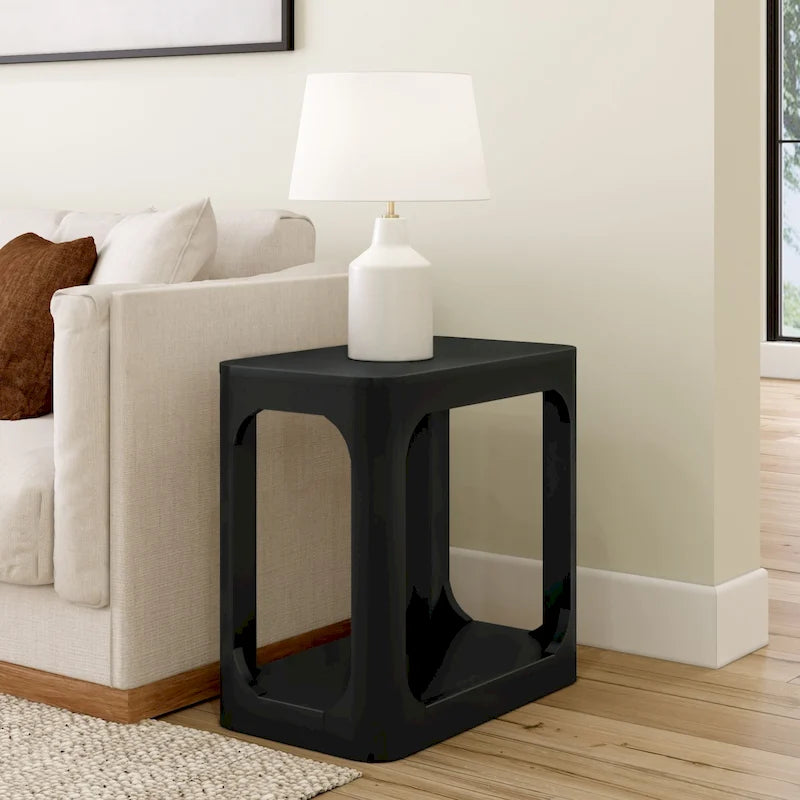 Solid Pine Rectangular Side Table with Bottom Shelf - 25"