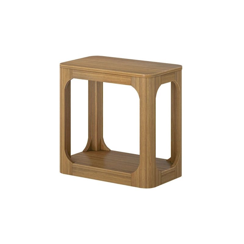 Solid Pine Rectangular Side Table with Bottom Shelf - 25"