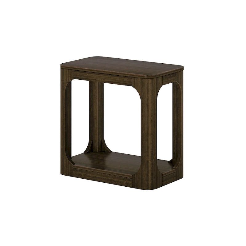 Solid Pine Rectangular Side Table with Bottom Shelf - 25"
