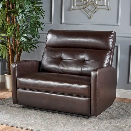 Halima Faux Leather 2-Seater Recliner Club Chair by Christopher Knight Home