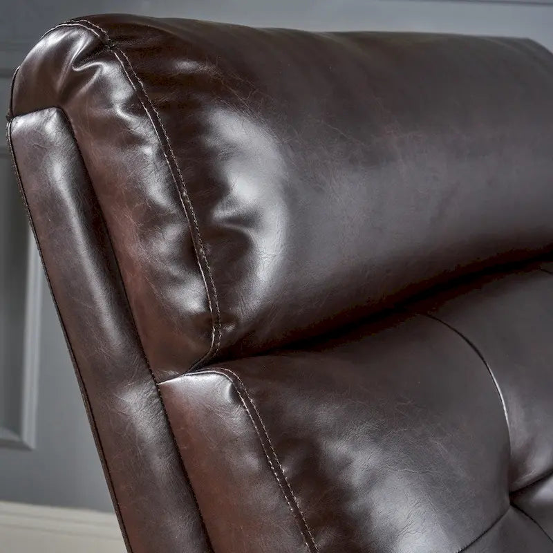 2-Seater Faux Leather Push-Back Recliner Club Chair with Button Tufting