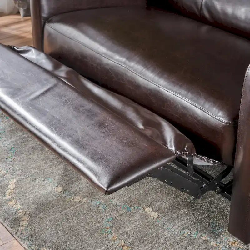 2-Seater Faux Leather Push-Back Recliner Club Chair with Button Tufting