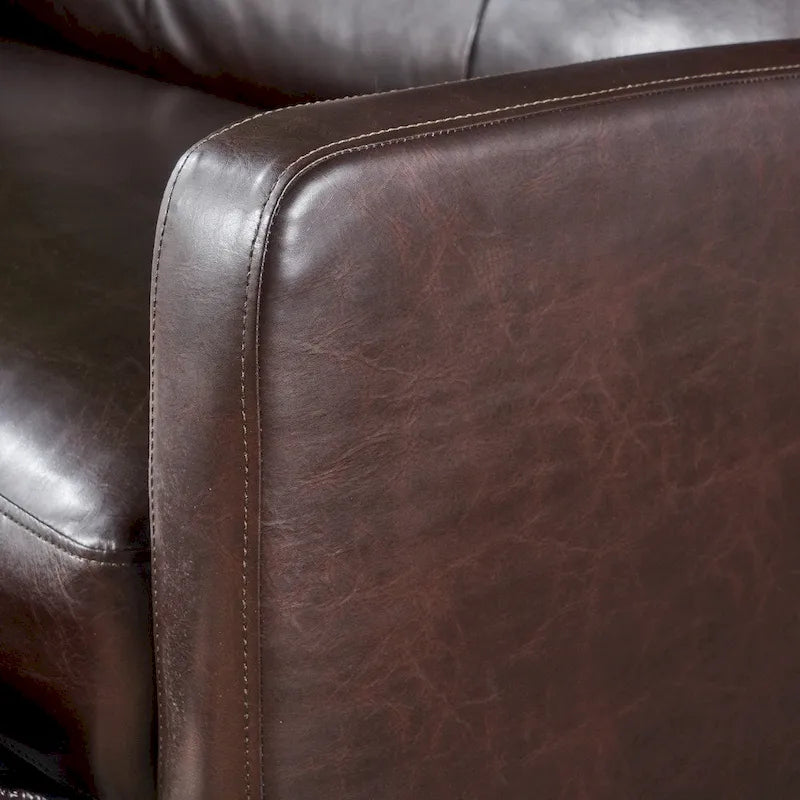 2-Seater Faux Leather Push-Back Recliner Club Chair with Button Tufting