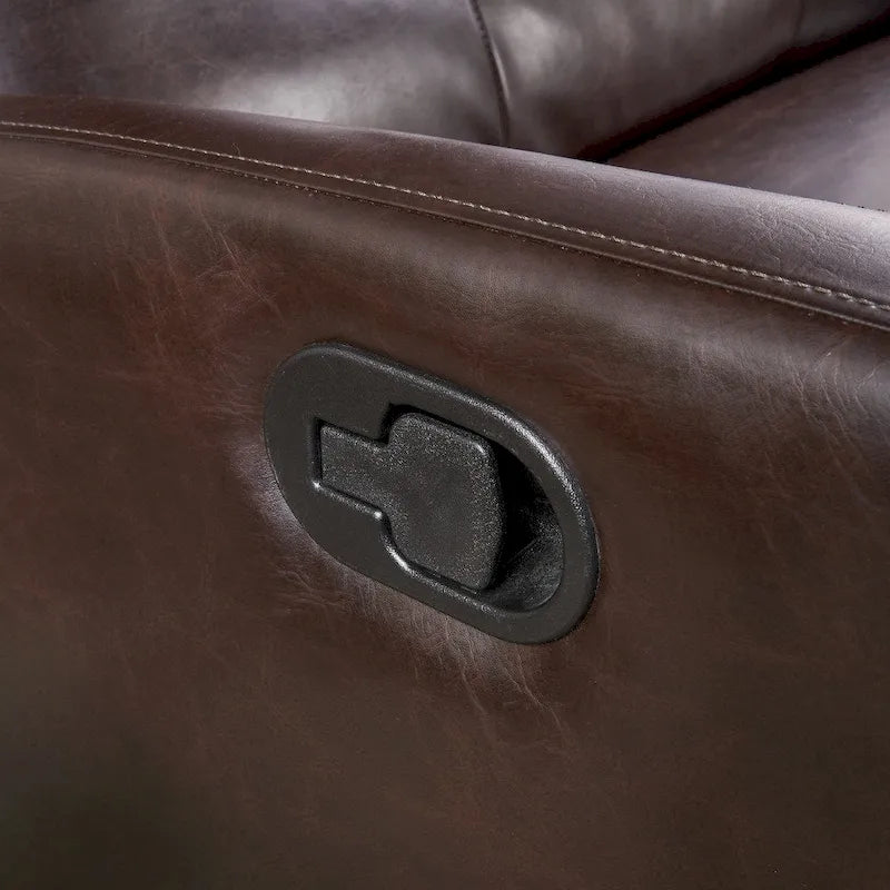 2-Seater Faux Leather Push-Back Recliner Club Chair with Button Tufting