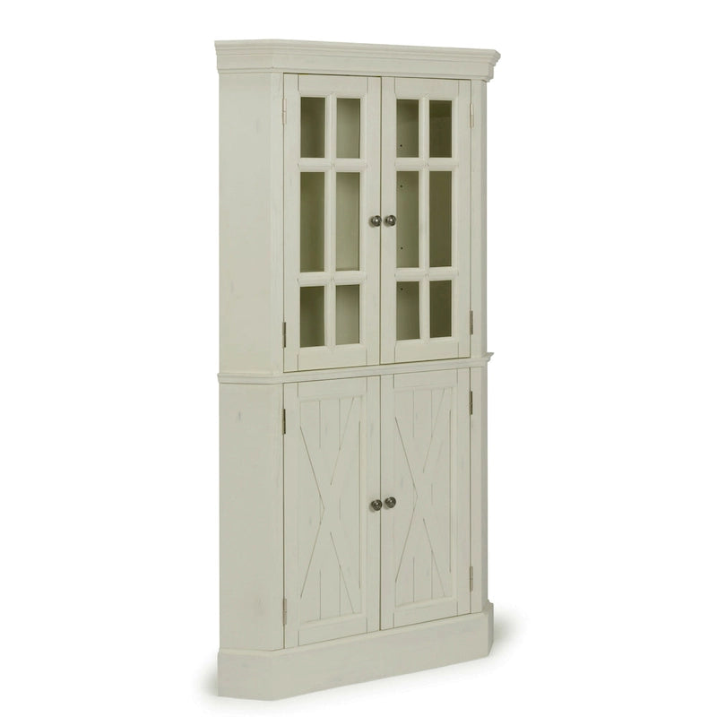 Corner Cabinet with Glass and Wood Doors