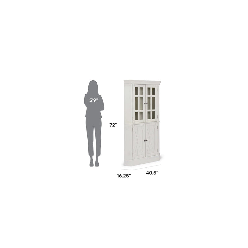 Corner Cabinet with Glass and Wood Doors
