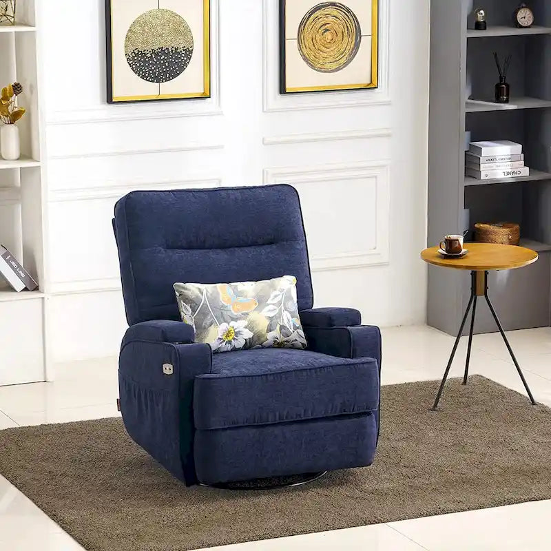 Electric Power Swivel Glider Recliner with Heat and Massage