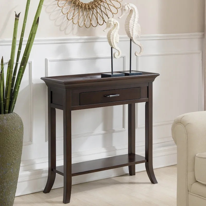 Traditional Tray Edge Console Hall Stand in Smoke Gray