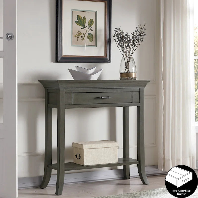 Traditional Tray Edge Console Hall Stand in Smoke Gray