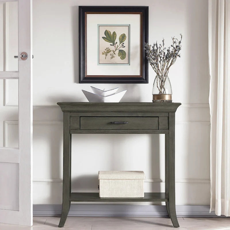 Traditional Tray Edge Console Hall Stand in Smoke Gray
