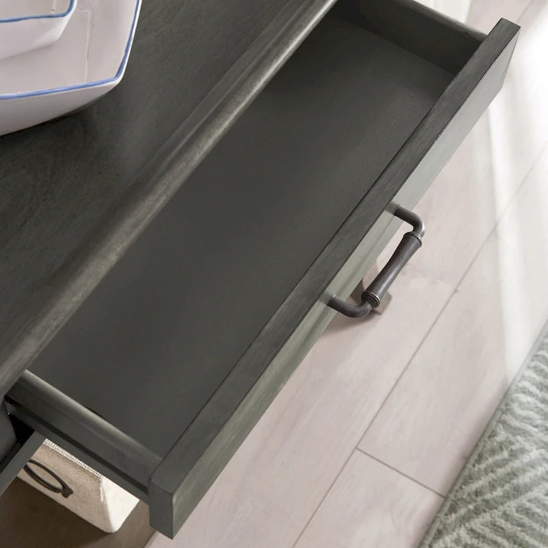 Traditional Tray Edge Console Hall Stand in Smoke Gray