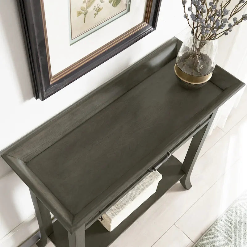 Traditional Tray Edge Console Hall Stand in Smoke Gray