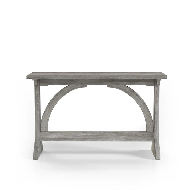 47" Rustic Oak Finish Sofa Console Table with Trestle Base
