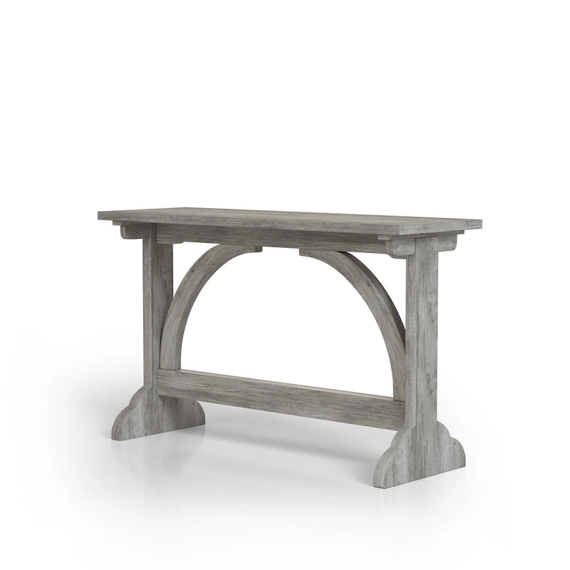 47" Rustic Oak Finish Sofa Console Table with Trestle Base