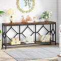 70.9" Industrial Narrow Sofa Console Table with Open Shelf