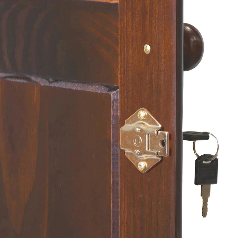 100% Solid Pine Wood Grand Wardrobe Armoire with Drawers and Lock