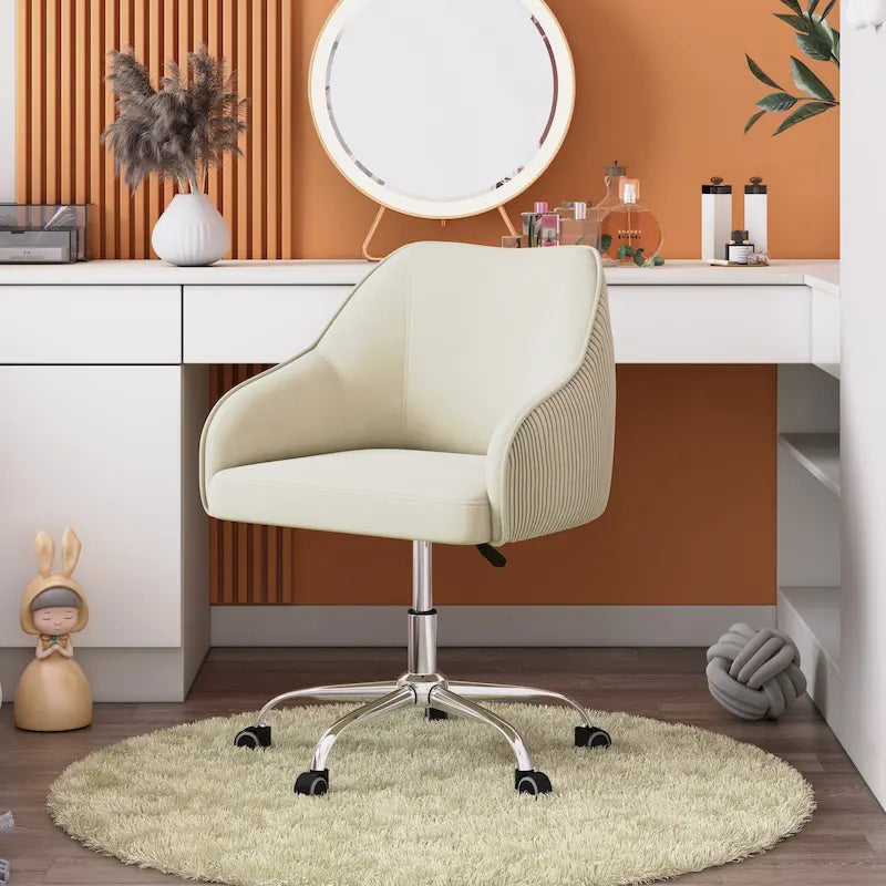 Velvet Upholstered Adjustable Ergonomic Office Chair