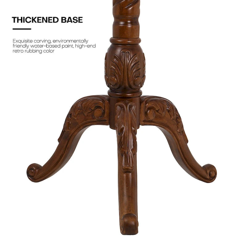 Freestanding Solid Ash Wood Coat Rack with 8 Hooks - Dark Brown