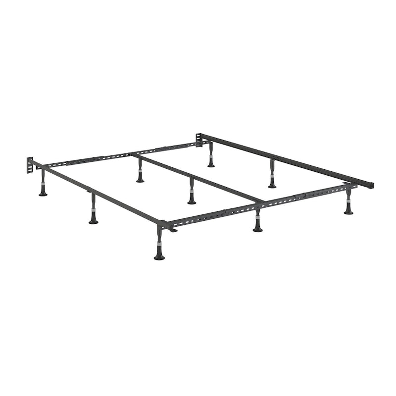 Adjustable Metal Bed Frame with Glides - Twin to King