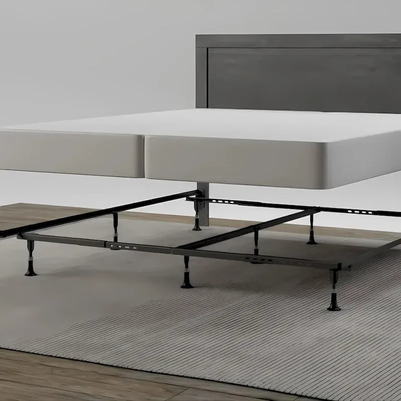 Adjustable Metal Bed Frame with Glides - Twin to King