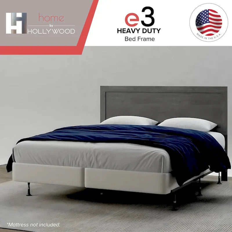 Adjustable Metal Bed Frame with Glides - Twin to King
