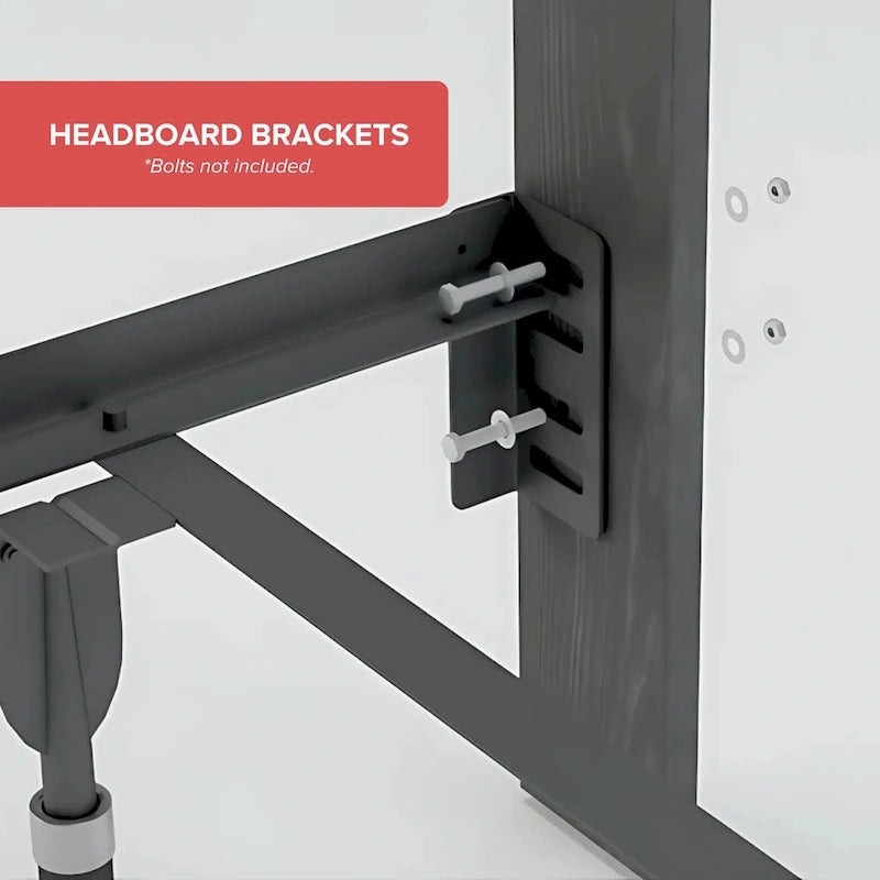 Adjustable Metal Bed Frame with Glides - Twin to King