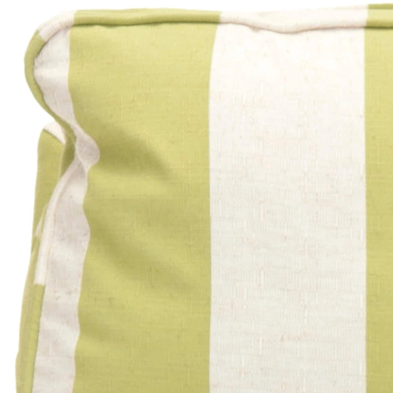 Armless Slipper Club Chair in Striped Linen with Wood Legs