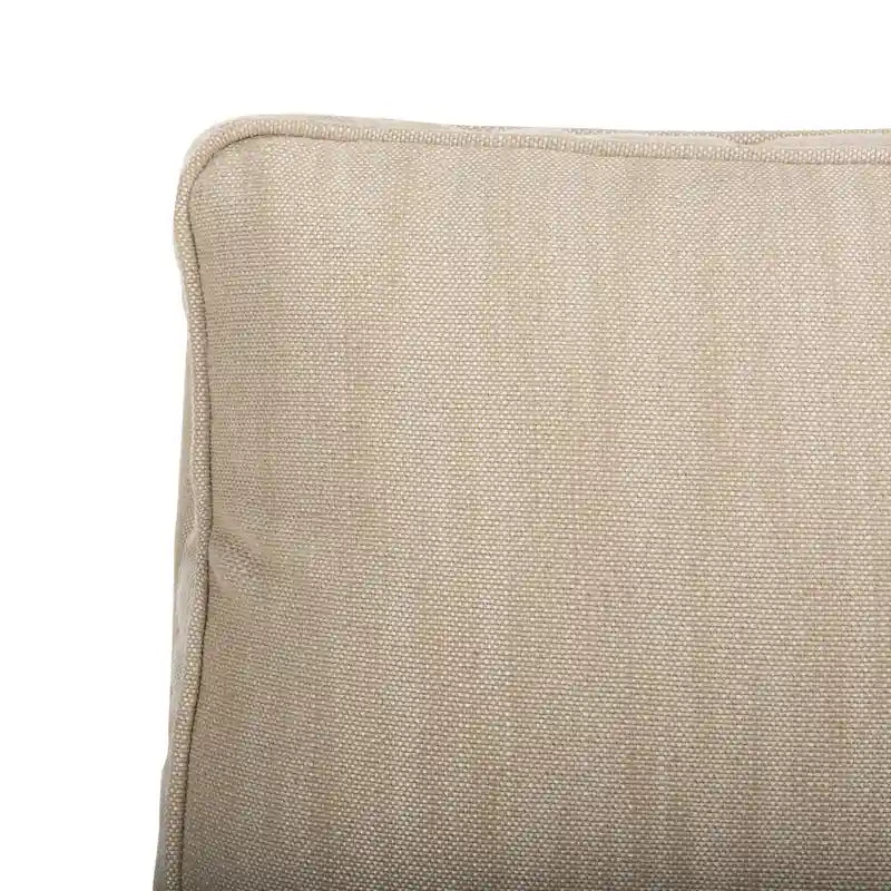 Armless Slipper Club Chair in Striped Linen with Wood Legs