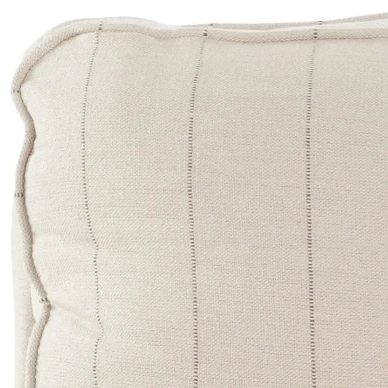 Armless Slipper Club Chair in Striped Linen with Wood Legs
