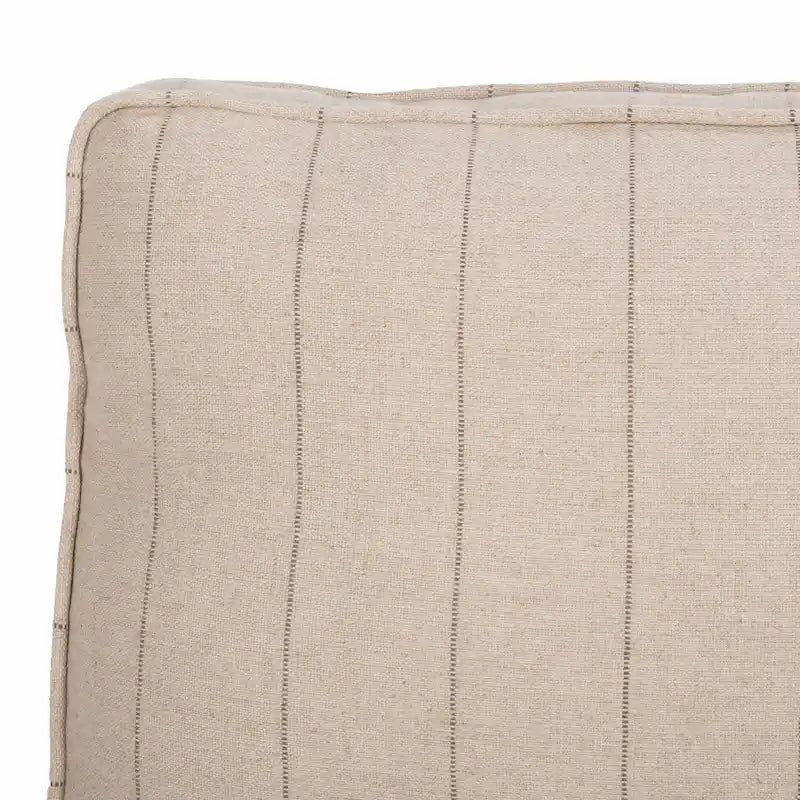 Armless Slipper Club Chair in Striped Linen with Wood Legs