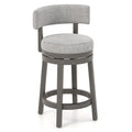 360 Swivel Bar Stool with Upholstered Back, Cushion Seat and Footrest