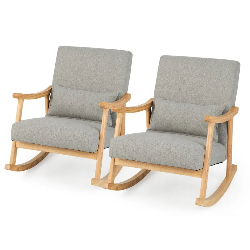 Costway Set of 2 Rocking Chairs with Pillow Rocking Armchairs with - See Details