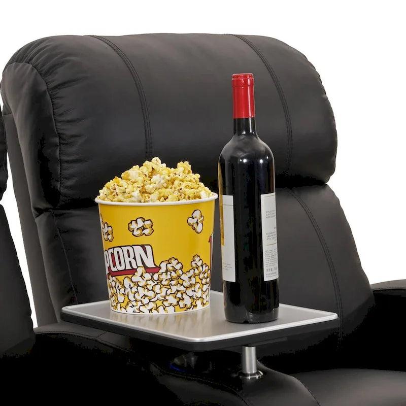 Brushed Aluminum 360 Swivel Tray Table for Home Theater Seats
