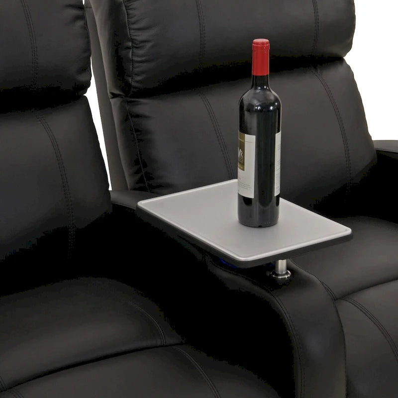 Brushed Aluminum 360 Swivel Tray Table for Home Theater Seats