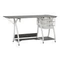 Sewing and Craft Table with Adjustable Platform and Storage Drawers