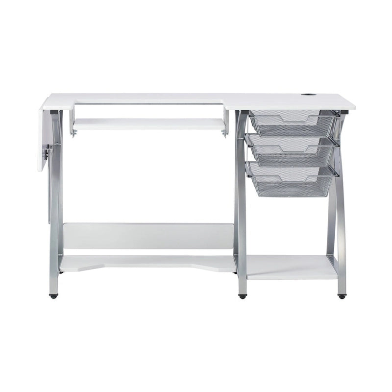 Sewing and Craft Table with Adjustable Platform and Storage Drawers
