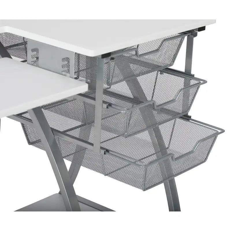 Sewing and Craft Table with Adjustable Platform and Storage Drawers