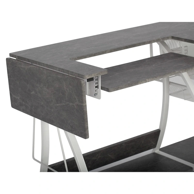 Sewing and Craft Table with Adjustable Platform and Storage Drawers