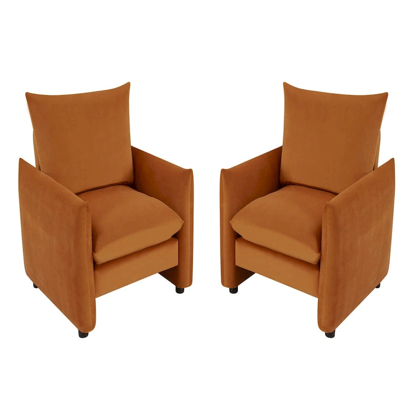 Modern Low-Profile Accent Lounge Armchair 33"W - Set of 2