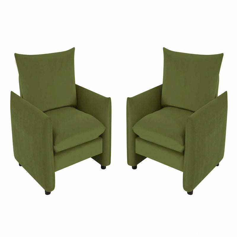 Modern Low-Profile Accent Lounge Armchair 33"W - Set of 2
