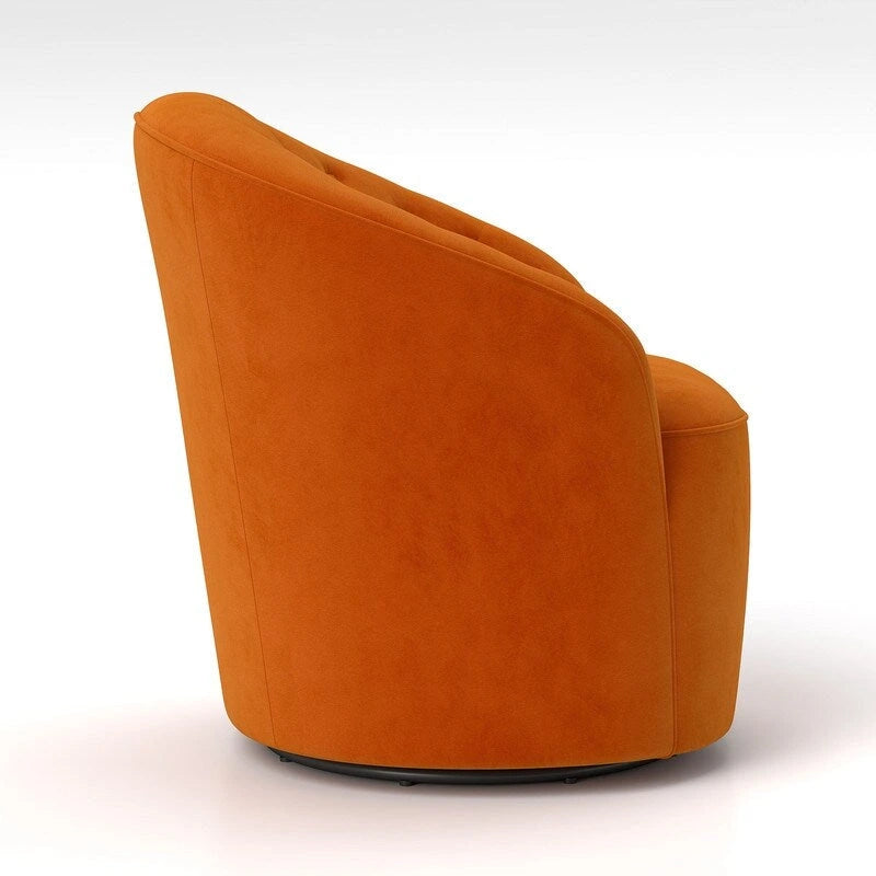 Velvet 360 Swivel Barrel Chair with Button Tufted Back - Set of 2